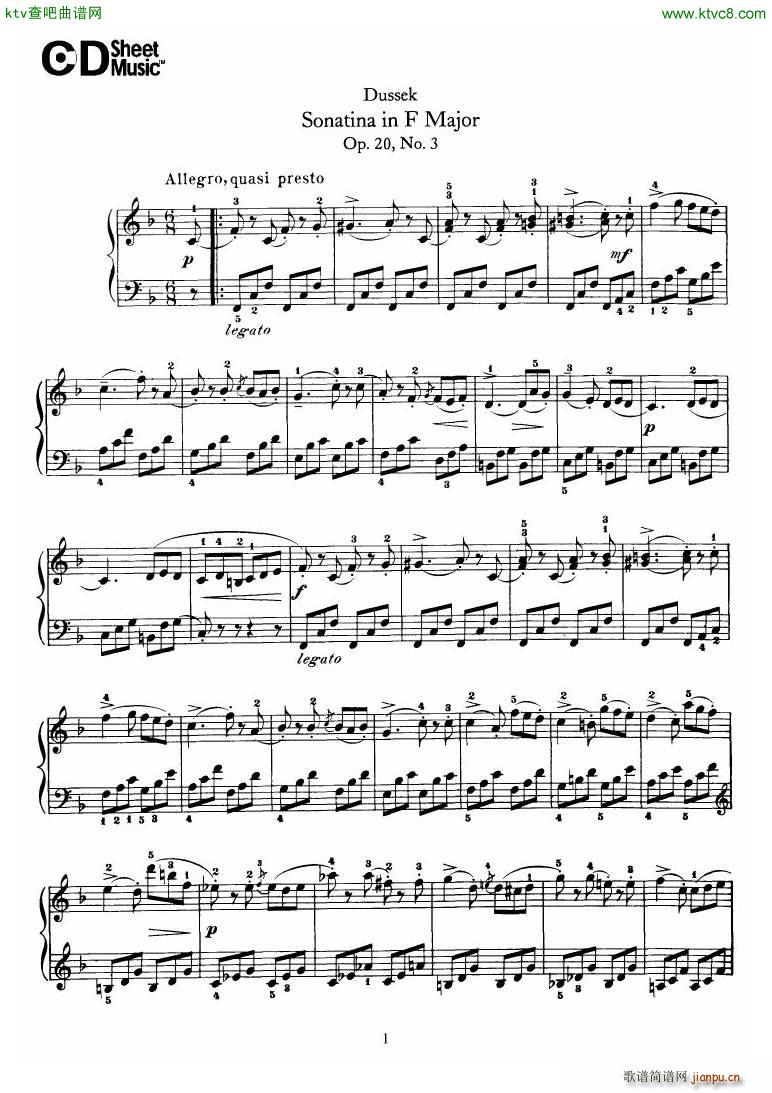 Dussek Sonatina in G Major(钢琴谱)12