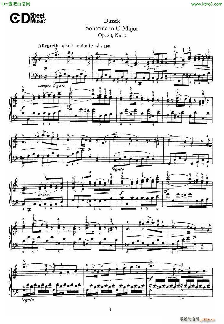 Dussek Sonatina in G Major(钢琴谱)6