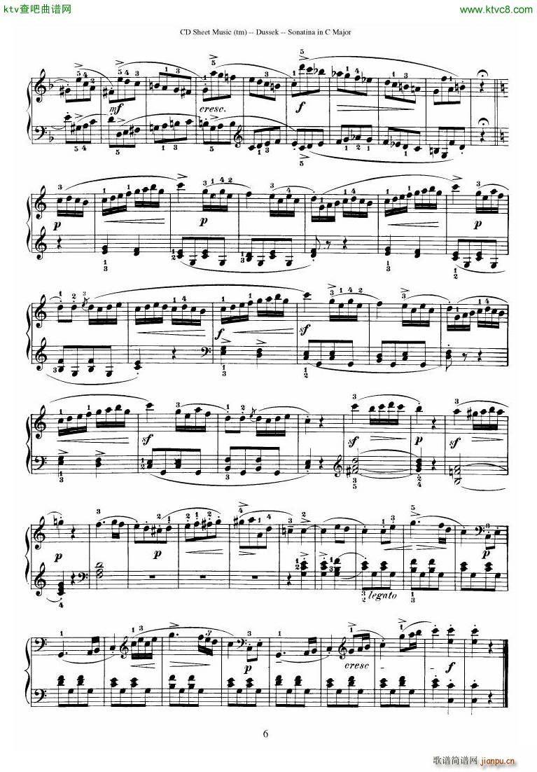 Dussek Sonatina in G Major(钢琴谱)11