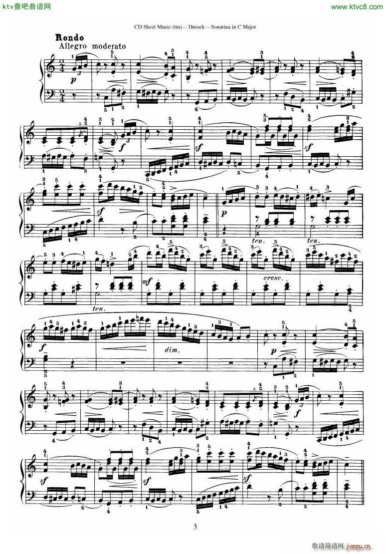 Dussek Sonatina in G Major(钢琴谱)28