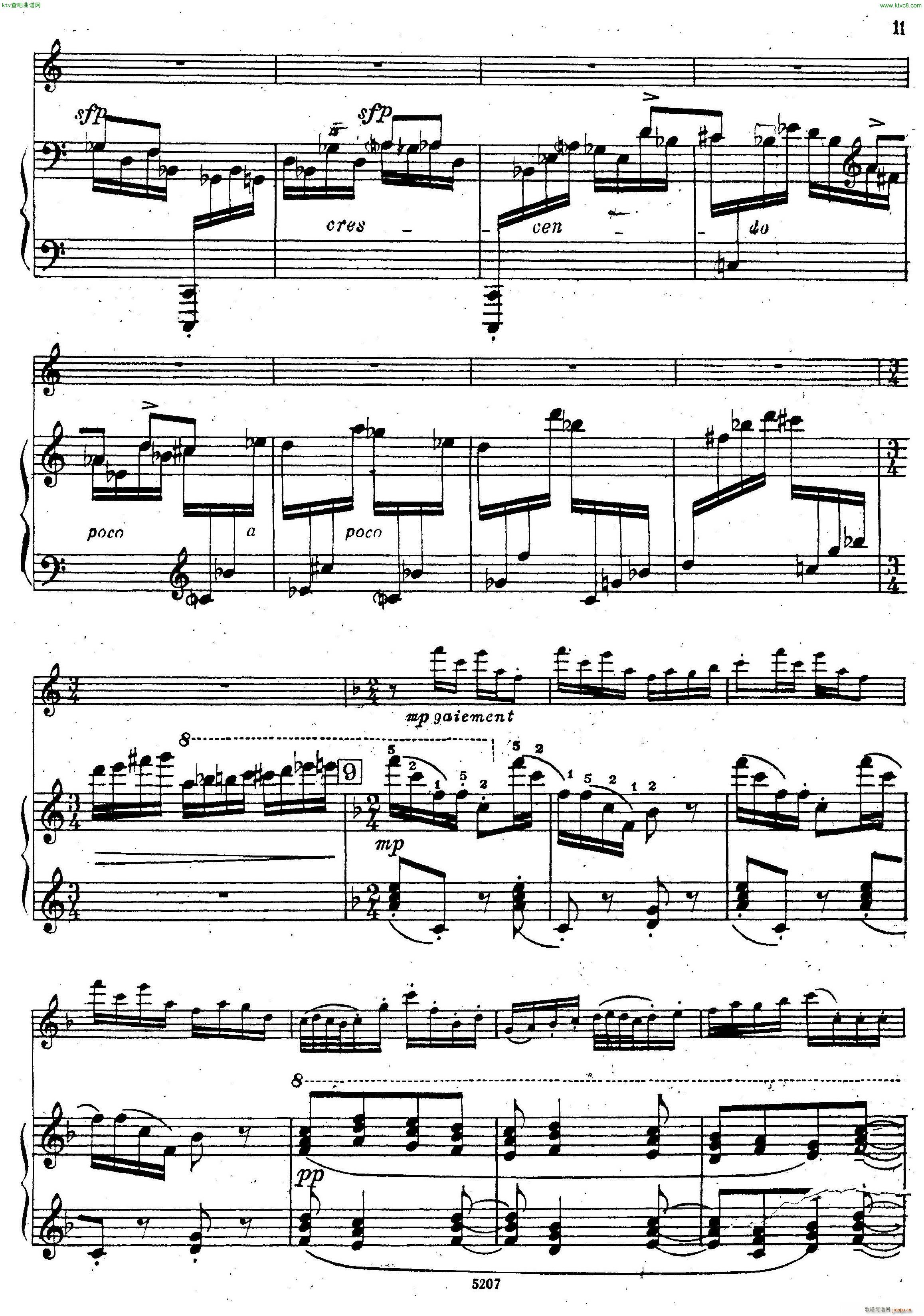 Dutilleux Sonatine for Flute and Piano(钢琴谱)3