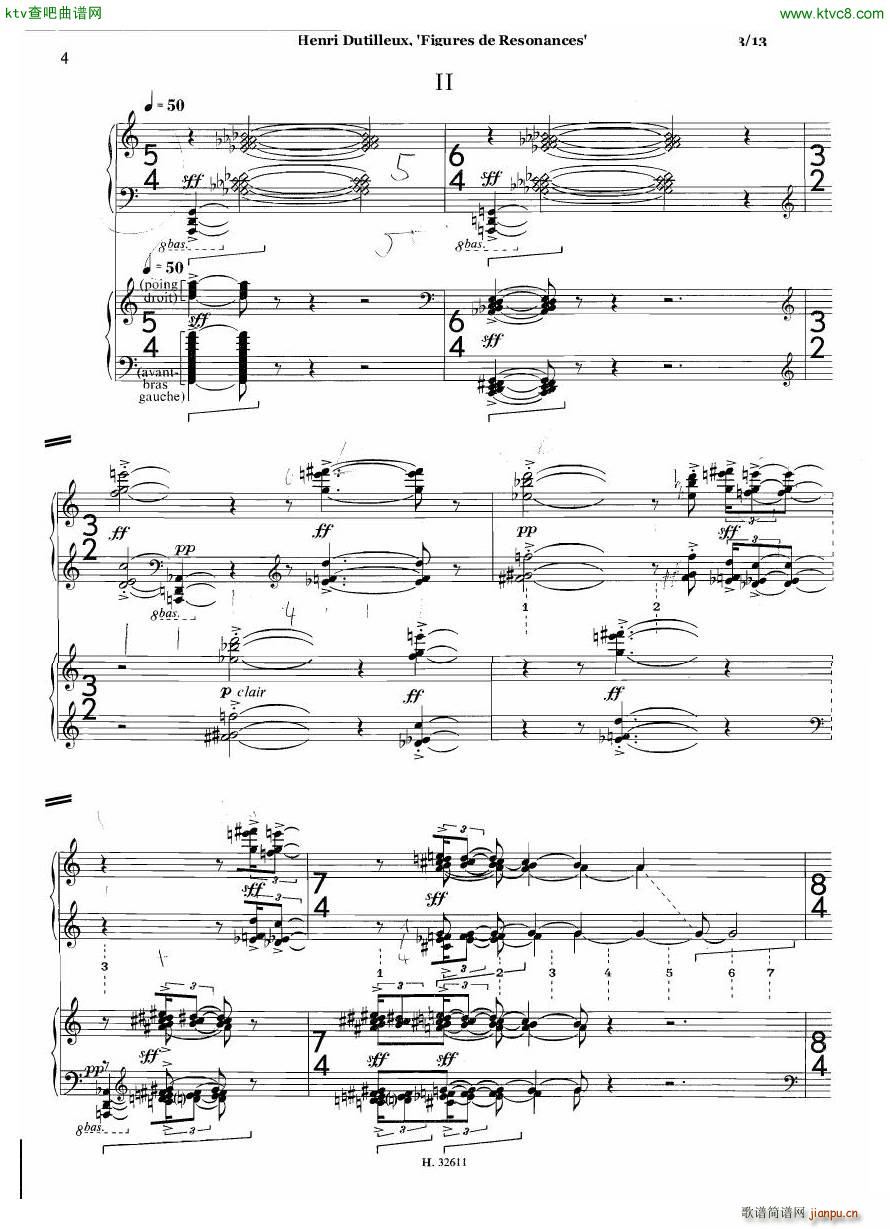Dutilleux Figures de Résonances for Two Pianos(钢琴谱)3