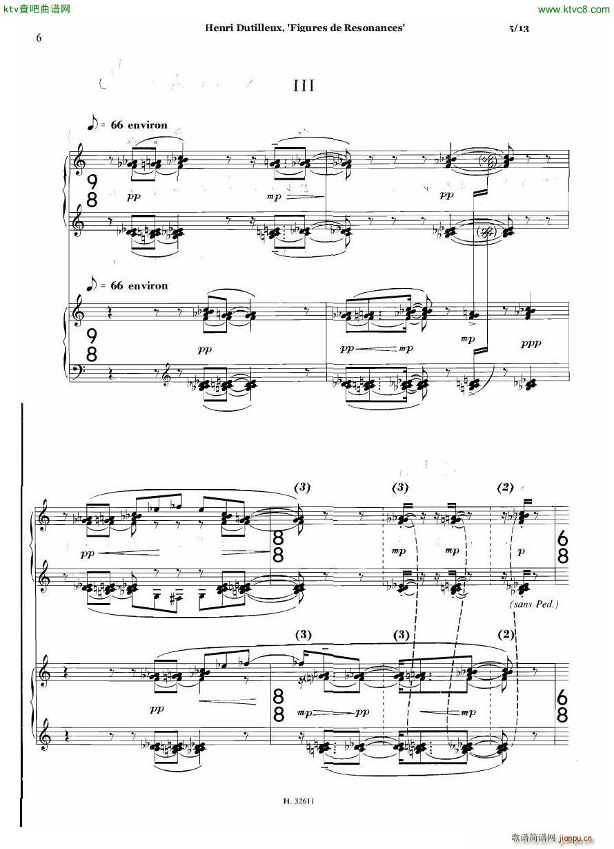 Dutilleux Figures de Résonances for Two Pianos(钢琴谱)5