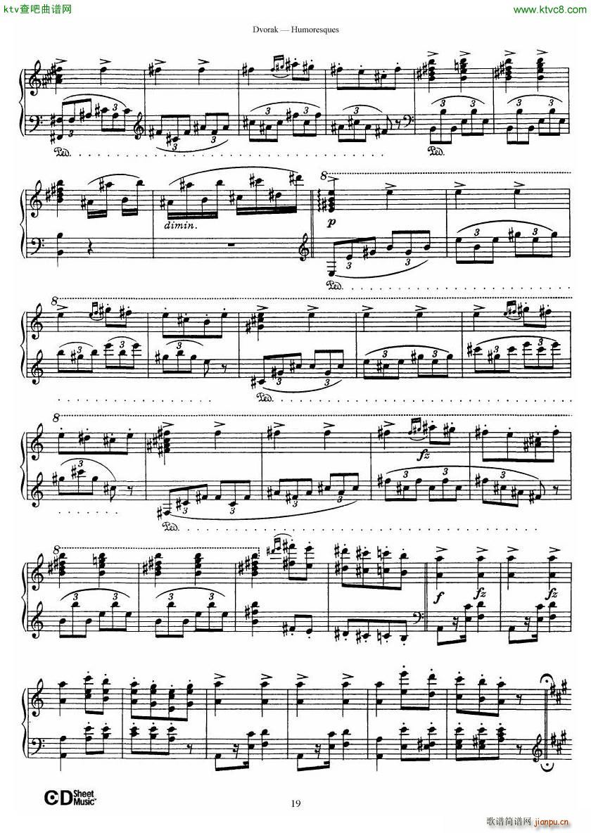Dvorák op 101 8 Humoresques(钢琴谱)19