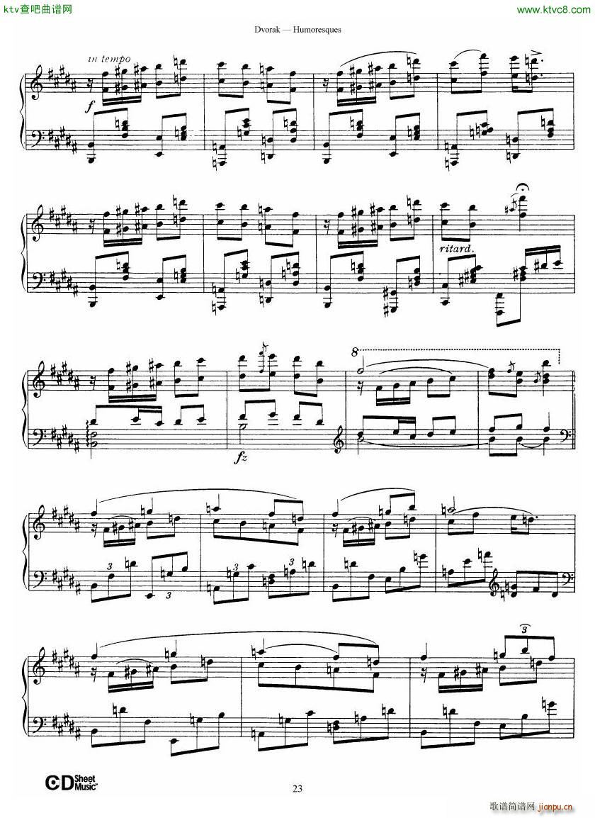 Dvorák op 101 8 Humoresques(钢琴谱)23