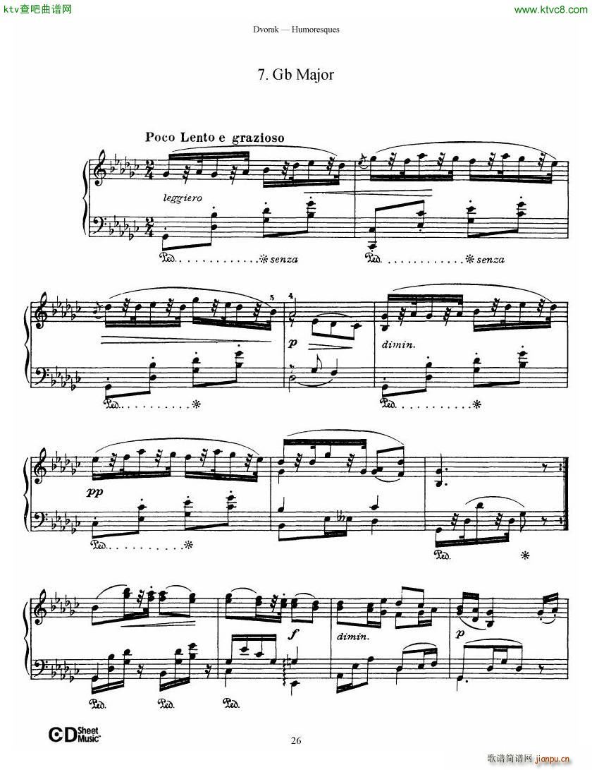 Dvorák op 101 8 Humoresques(钢琴谱)26