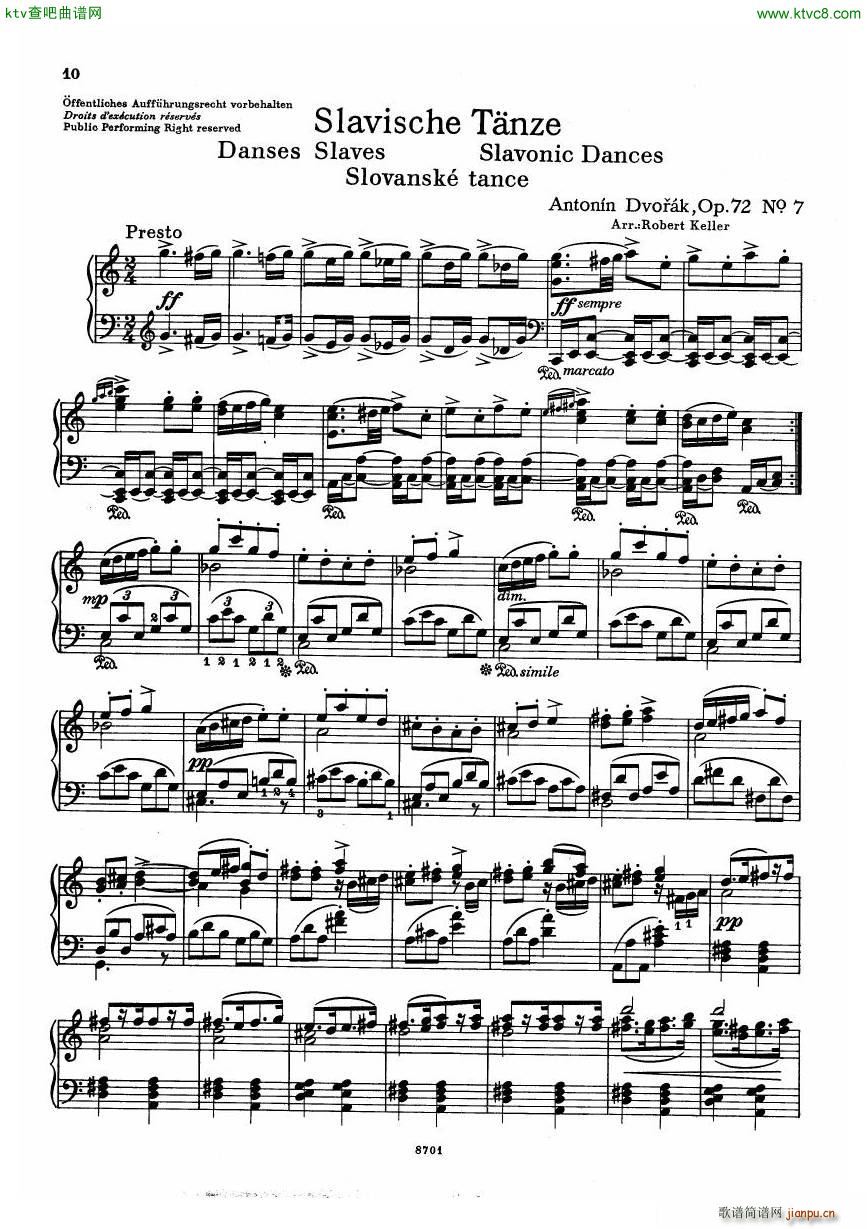 Dvorak Arr Keller Slavonic Dances Op72 Book2(钢琴谱)9