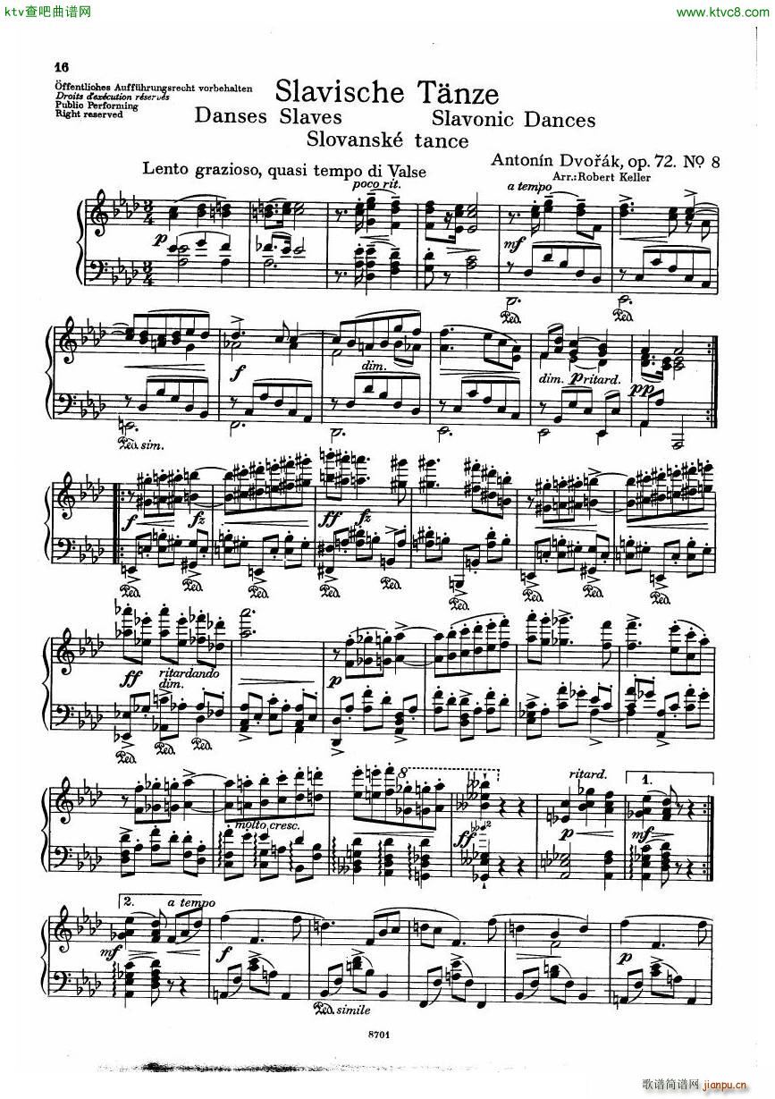 Dvorak Arr Keller Slavonic Dances Op72 Book2(钢琴谱)15