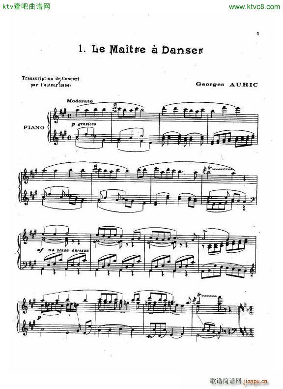 Auric Le Maitre a Danser(钢琴谱)1