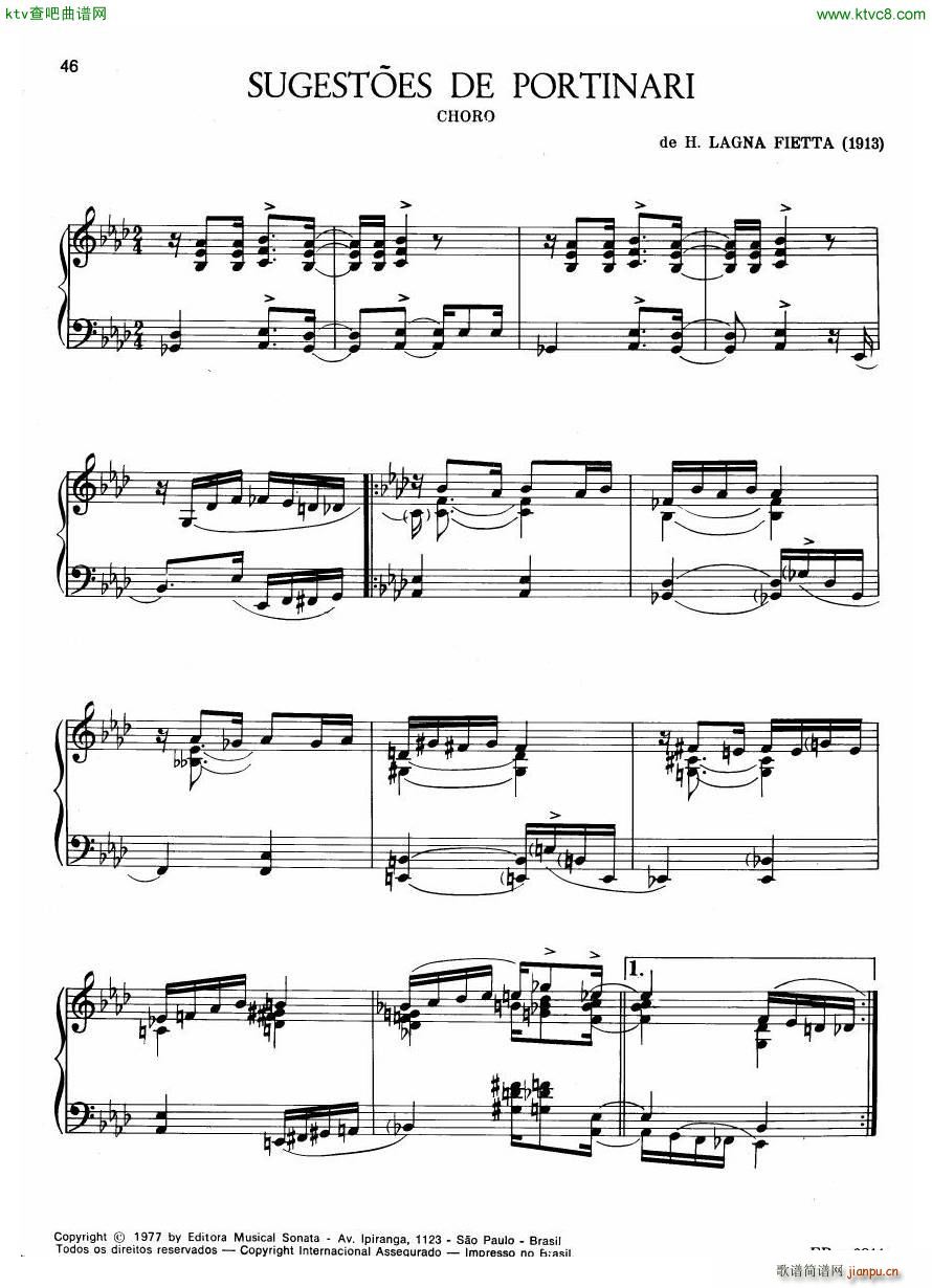 Centenário do Choro Vol 1 20 Choros Para Piano(钢琴谱)44