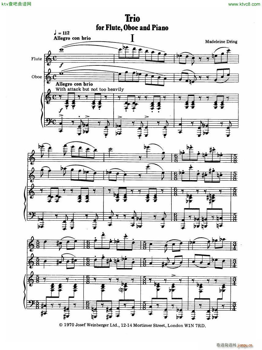Madeleine Dring Trio For Flute Oboe And Piano(钢琴谱)11