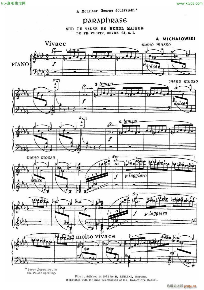 chopin minute waltz transcriptions collection 二(钢琴谱)3