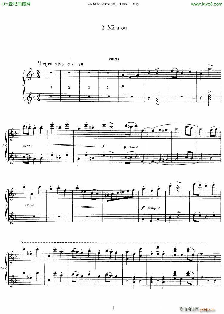 Fauré op 56 Dolly Suite(钢琴谱)9