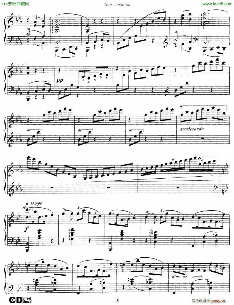 Faure Mazurka Op 32(钢琴谱)10
