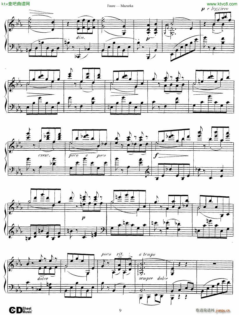 Faure Mazurka Op 32(钢琴谱)9