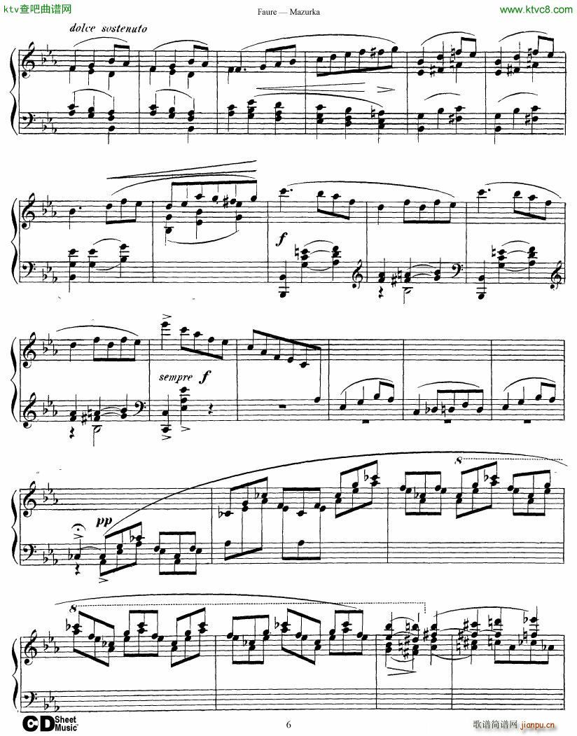 Faure Mazurka Op 32(钢琴谱)6