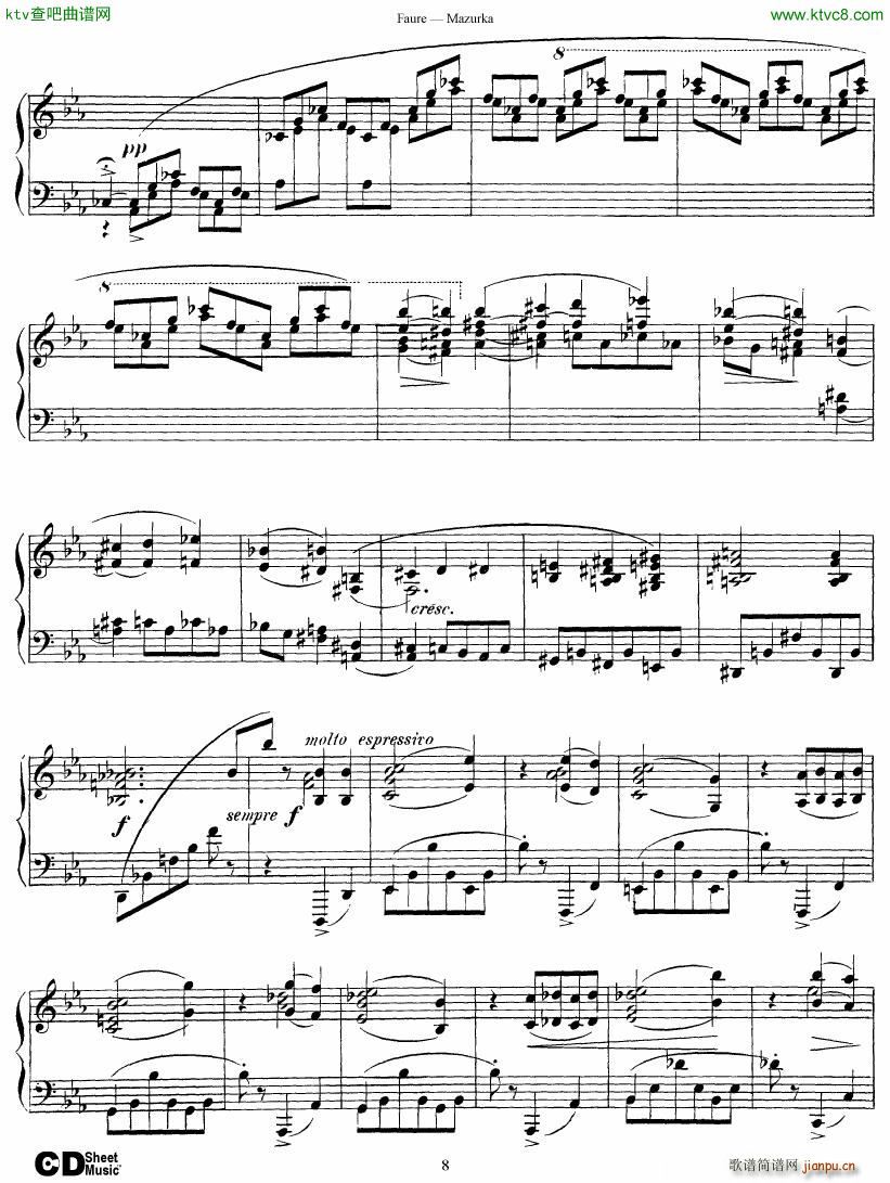 Faure Mazurka Op 32(钢琴谱)8