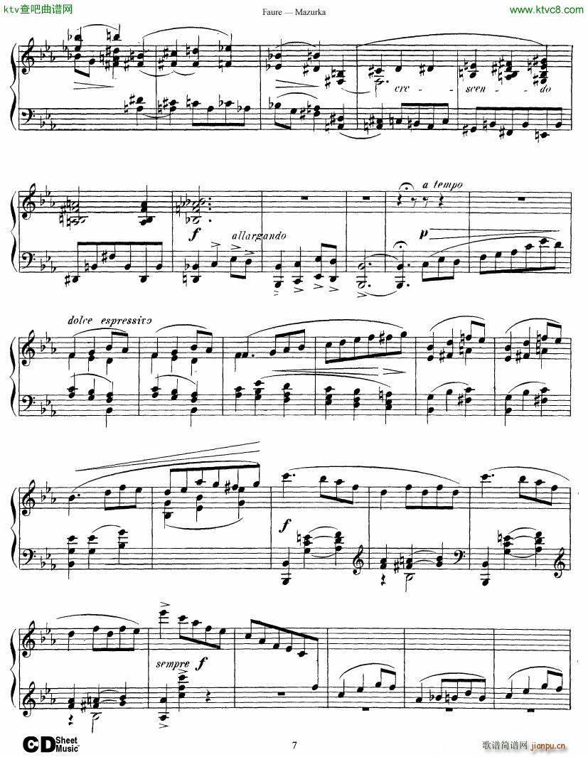Faure Mazurka Op 32(钢琴谱)7