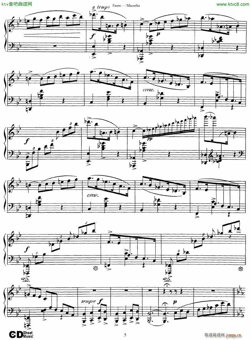 Faure Mazurka Op 32(钢琴谱)5