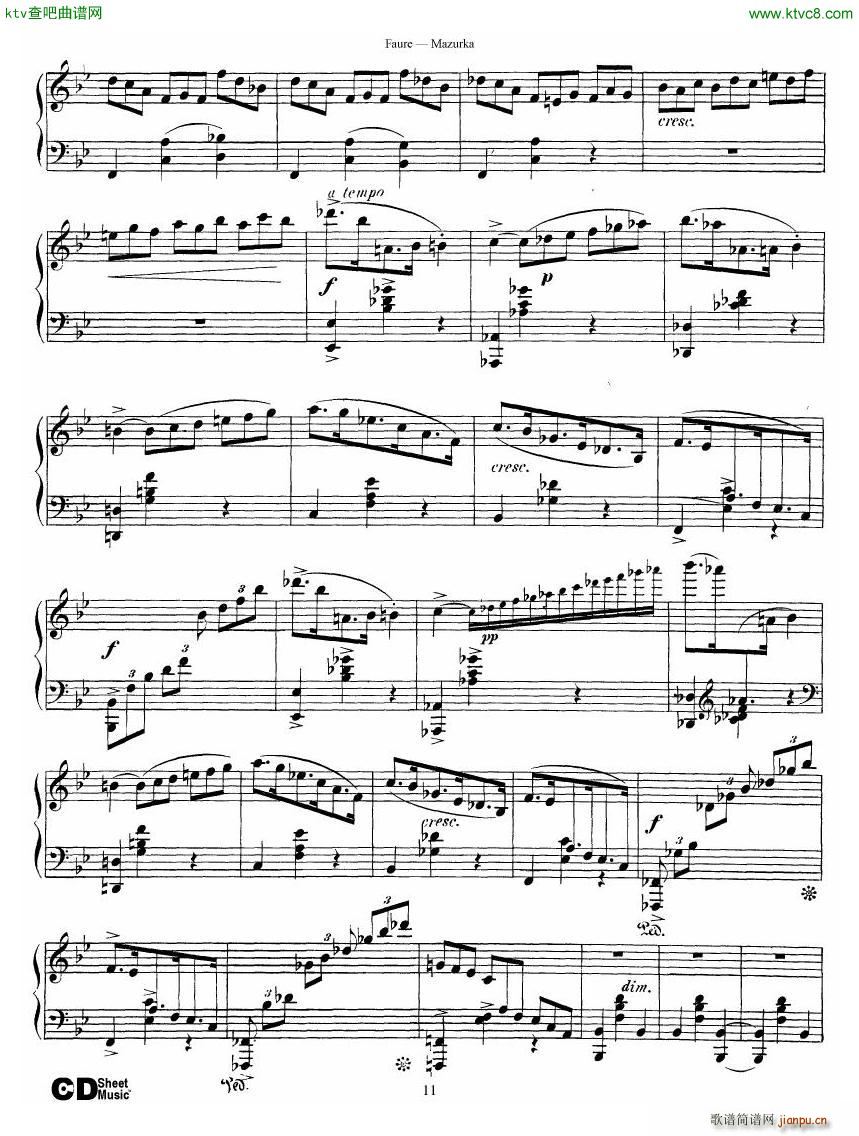 Faure Mazurka Op 32(钢琴谱)11
