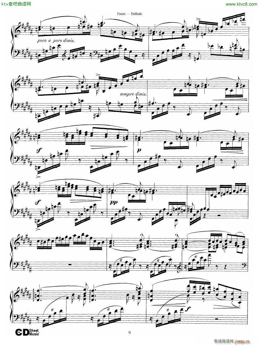 Faure Ballade Op 19(钢琴谱)9