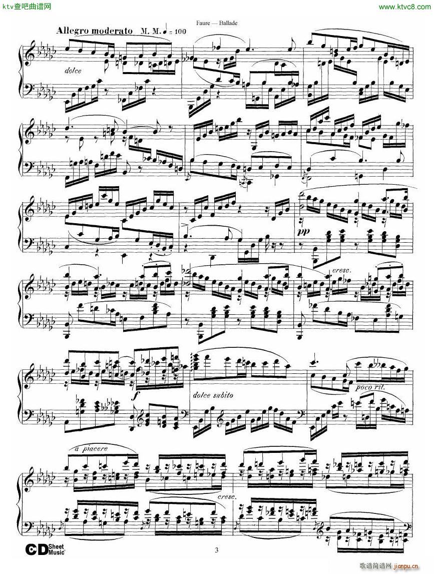 Faure Ballade Op 19(钢琴谱)3