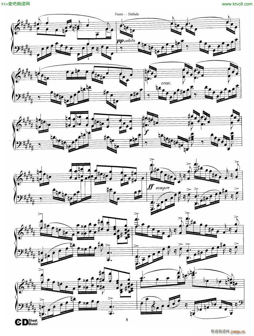 Faure Ballade Op 19(钢琴谱)8