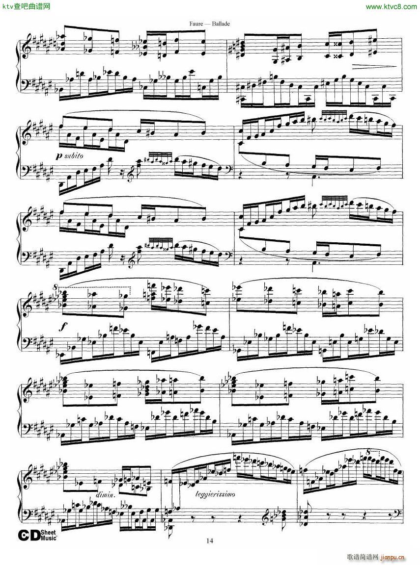 Faure Ballade Op 19(钢琴谱)14
