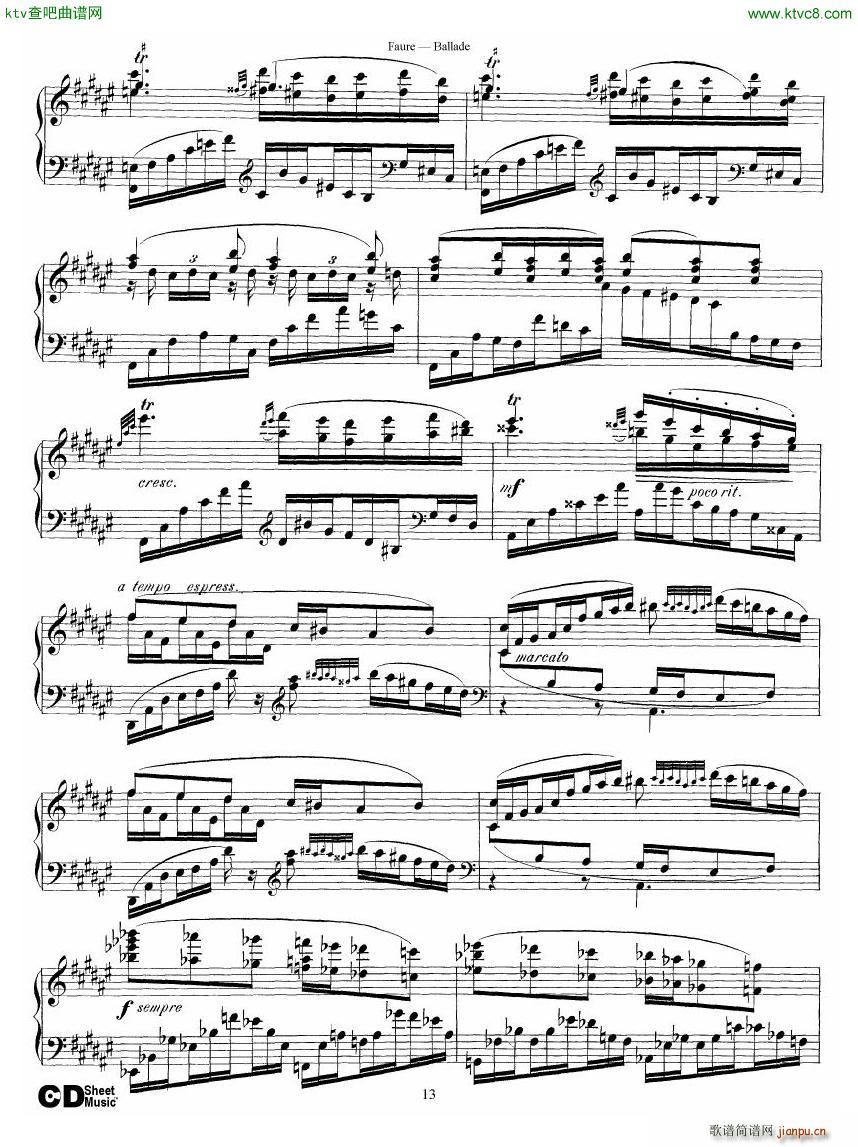 Faure Ballade Op 19(钢琴谱)13