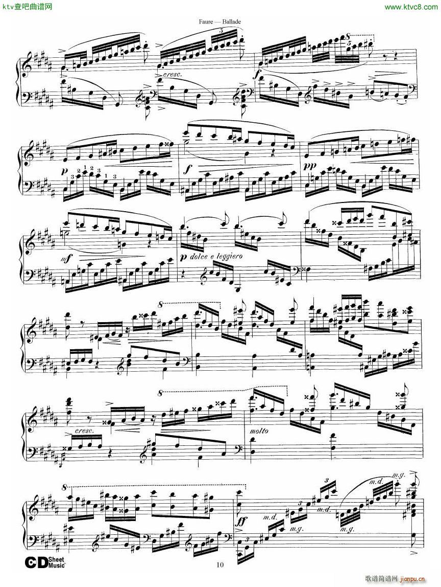 Faure Ballade Op 19(钢琴谱)10