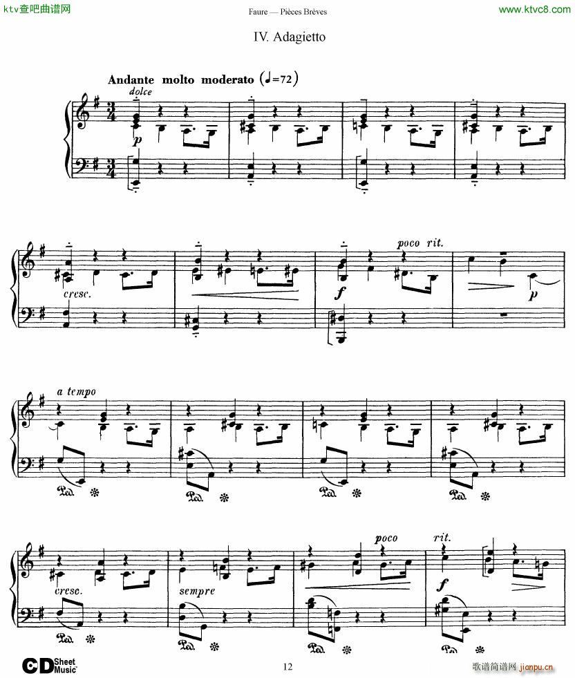 Faure 8 Pieces Breves Op 84(钢琴谱)12