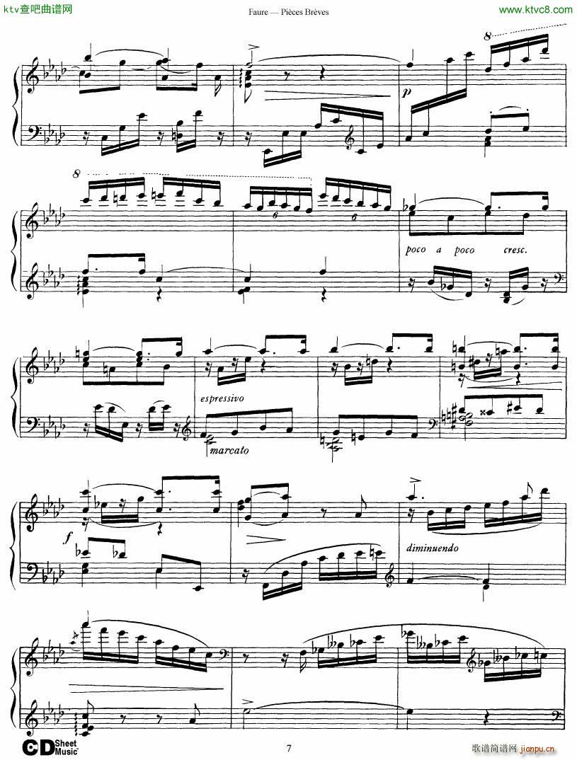 Faure 8 Pieces Breves Op 84(钢琴谱)7