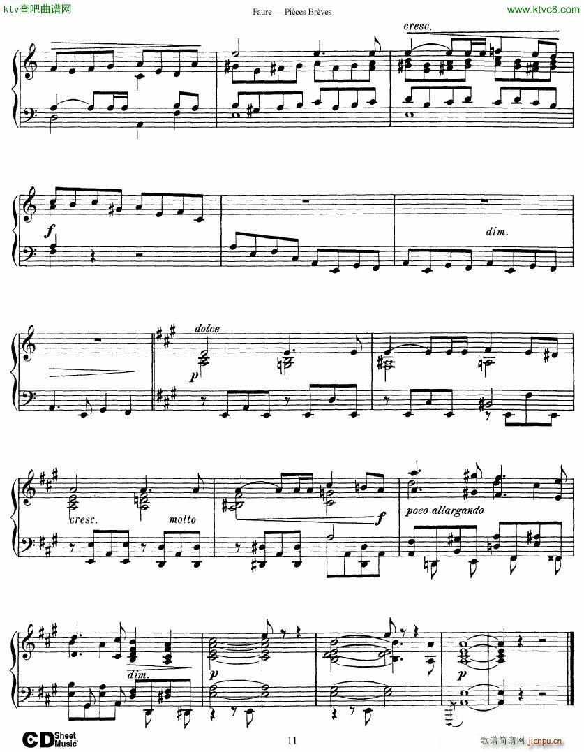 Faure 8 Pieces Breves Op 84(钢琴谱)11