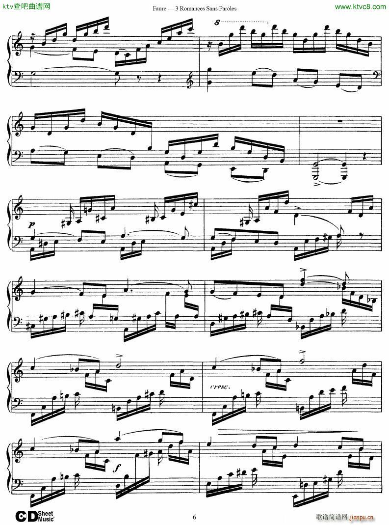 Faure 3 Romances Sans Paroles(钢琴谱)6