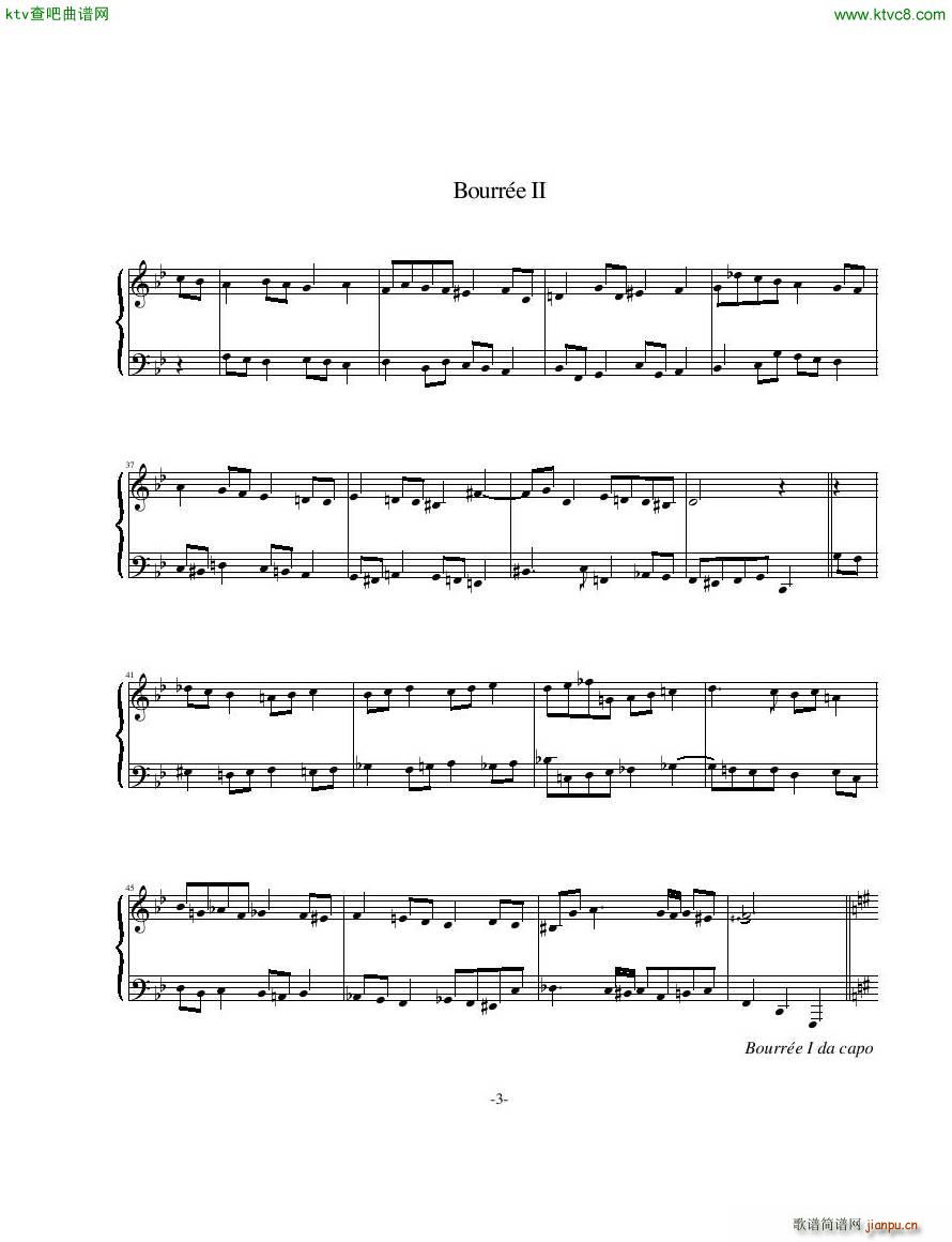 Elkies Noam 2 Bourrees(钢琴谱)3