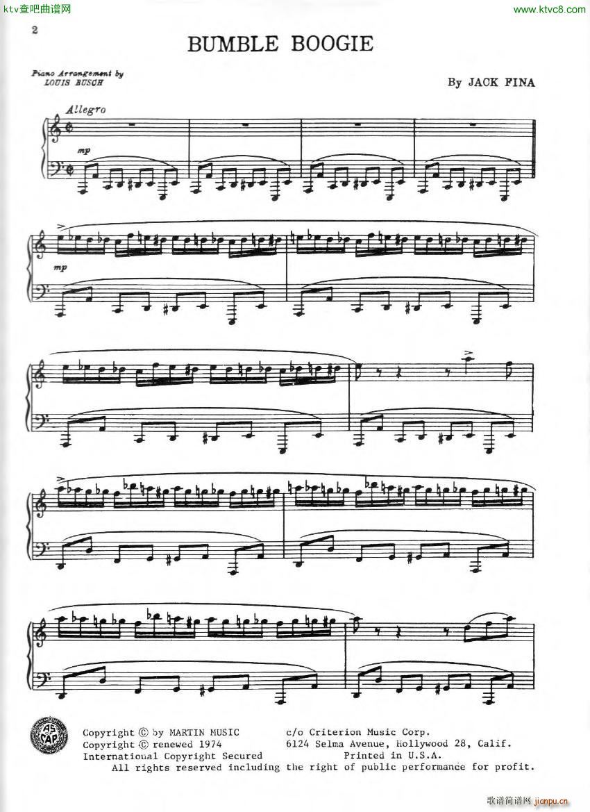 fina bumble boogie(钢琴谱)1