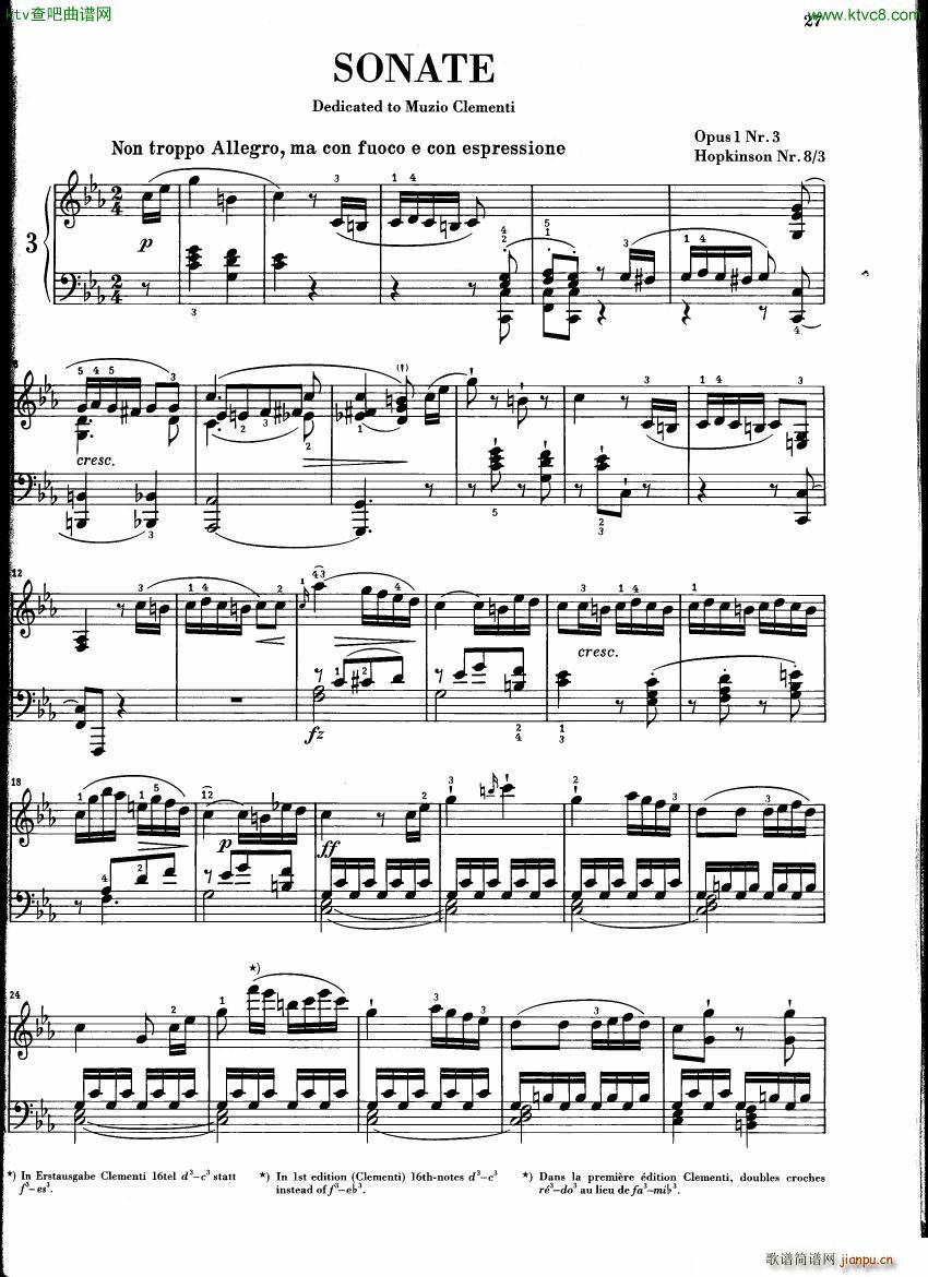 Field 01 3 Piano Sonata No3(钢琴谱)1