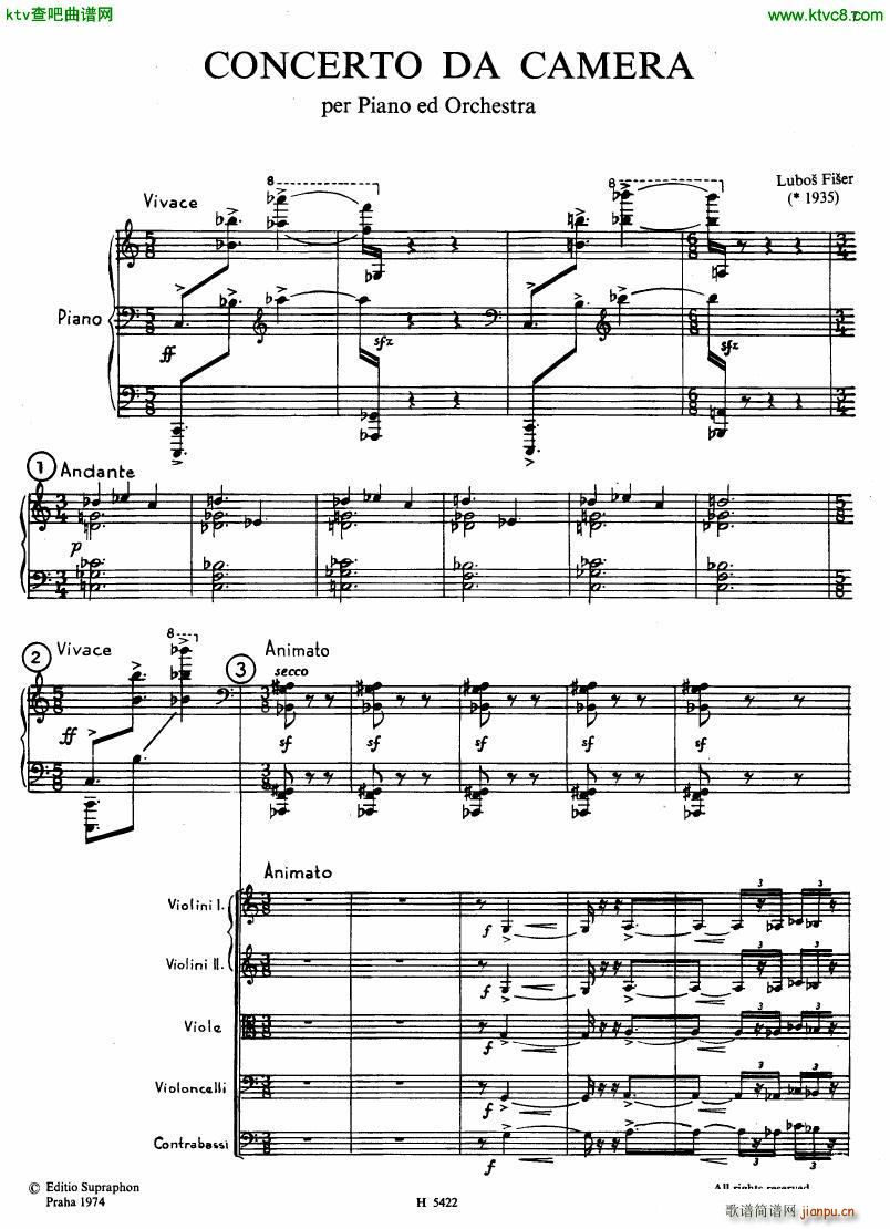 Fiser concerto da camera for piano full score(钢琴谱)5