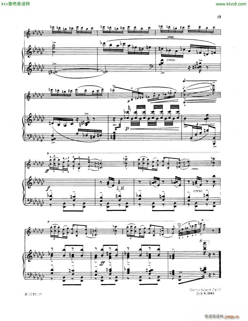 3 Preludes Piano Parts Gershwin(钢琴谱)12