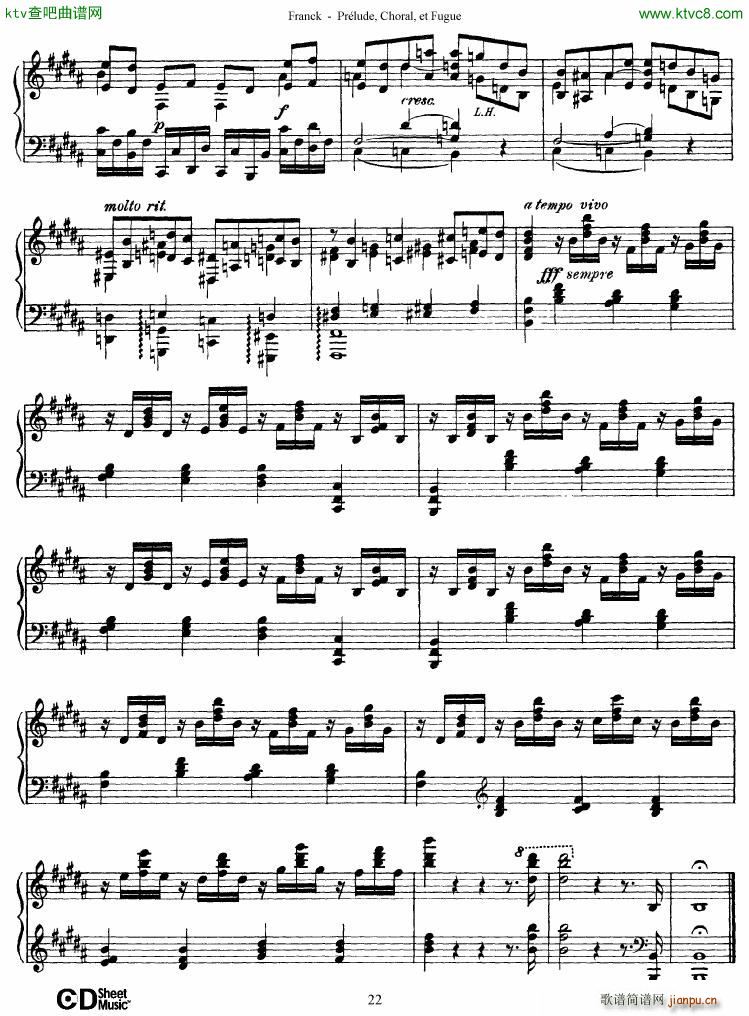 Franck Prélude Choral et Fugue(钢琴谱)22