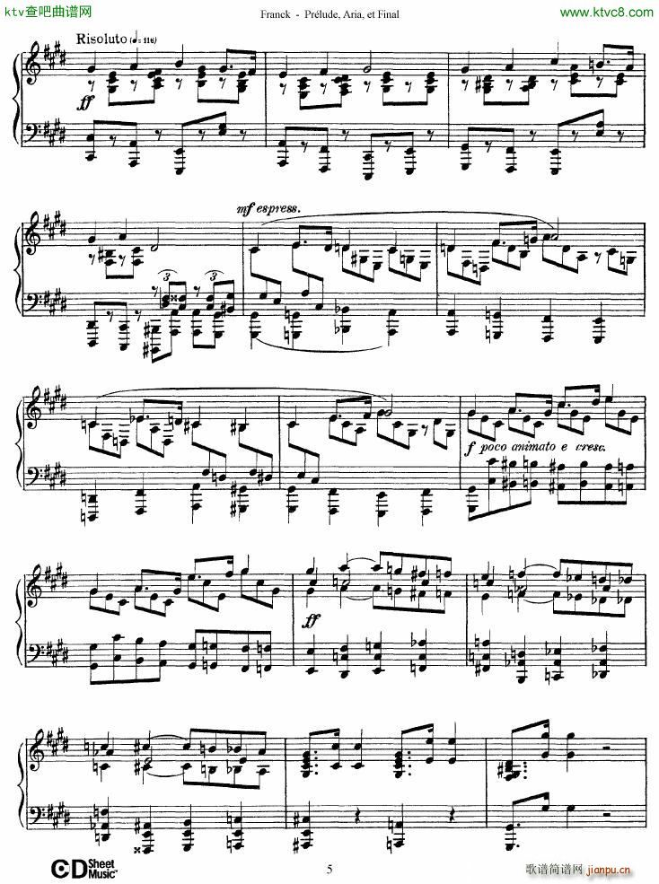 Franck Prélude Aria et Final(钢琴谱)5