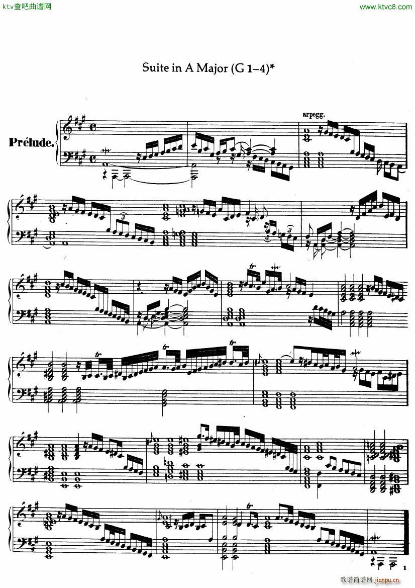 Handel Suite in A major G1 4(钢琴谱)1