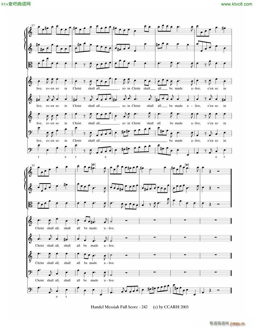G F Handel Messiah Open Score 七(钢琴谱)1
