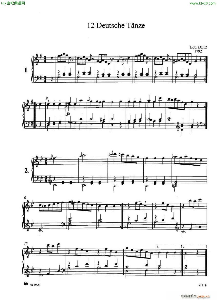 Haydn German Dances 12 pf(钢琴谱)1