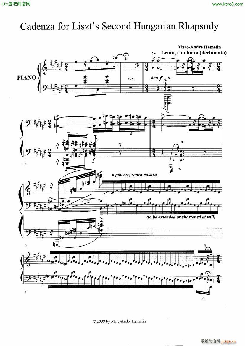 Cadenza for Liszt s Hungarian Rhapsody No 2(钢琴谱)1