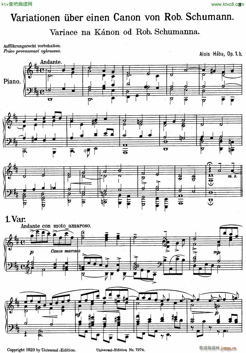 Haba variations on schumann(钢琴谱)1