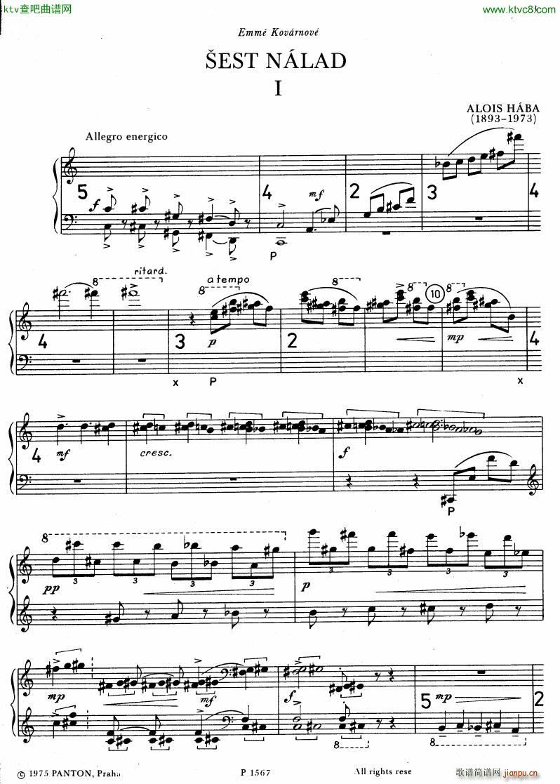 Haba 6 moods(钢琴谱)1