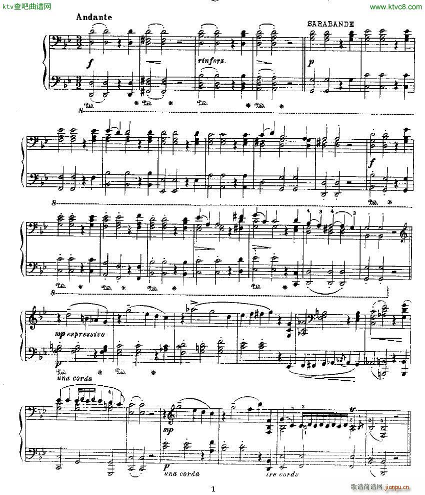 Sarabande Chaconne Handel(钢琴谱)1