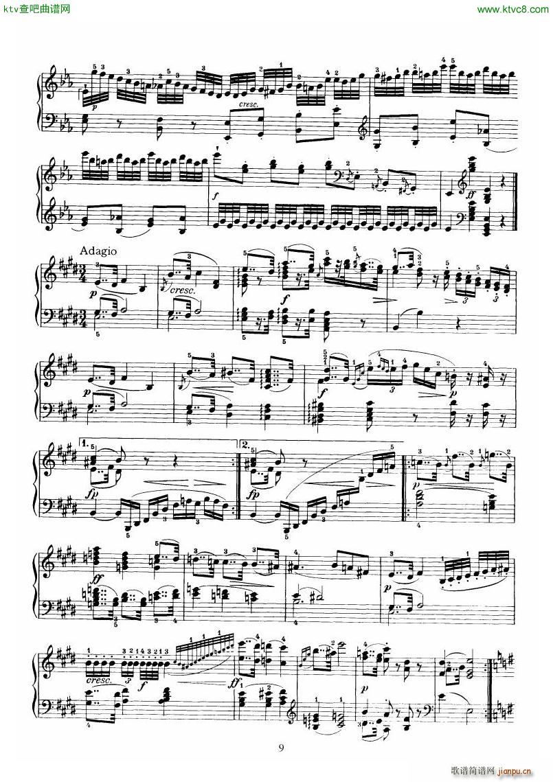 Piano Sonata No 52 in Eb(钢琴谱)9