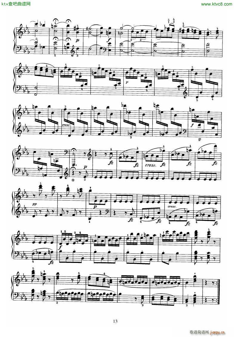 Piano Sonata No 52 in Eb(钢琴谱)13